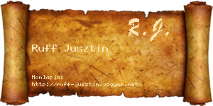 Ruff Jusztin névjegykártya