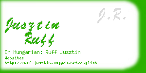 jusztin ruff business card